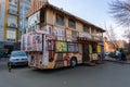 Colorful bus cafe in Kiev, Ukraine