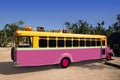 Colorful bus yellow and pink touristic tropical