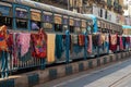 Colorful buses are commonly used in Calcutta for public transport