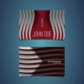 Colorful Business or Gift Card with Wavy Lines Pattern