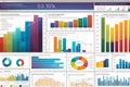 Colorful Business Graph: Multi-Tiered Bar Chart and Scatter Plot Focused on Demonstrating Data Visualization