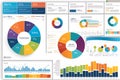 Colorful Business Graph: Multi-Tiered Bar Chart and Scatter Plot Focused on Demonstrating Data Visualization