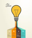 Colorful business light bulb infographic idea template.