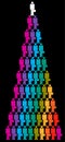 Colorful businessmen pyramid