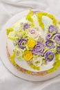 Colorful butter cream flowers cake