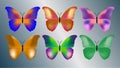 Beauty Colorful Butterflies Set With Sweet Decorative Wings Royalty Free Stock Photo