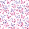 Colorful Butterflies Seamless Pattern Royalty Free Stock Photo