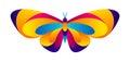 Colorful butterfly. Bright abstract insect.