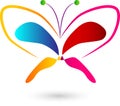 Butterfly colorful logo design