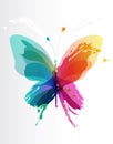 Colorful butterfly created from splash Royalty Free Stock Photo