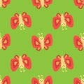 Colorful butterfly decorative seamless pattern vector graphic summer free fly present illustration. Royalty Free Stock Photo