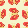 Colorful butterfly decorative seamless pattern vector graphic summer free fly present illustration. Royalty Free Stock Photo