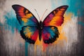 Colorful butterfly on grunge background