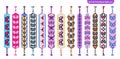 Colorful butterfly handmade friendship bracelets set of threads or beads. Macrame normal pattern tutorial