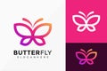 Colorful Butterfly Logo Vector Design. Abstract emblem, designs concept, logos, logotype element for template Royalty Free Stock Photo