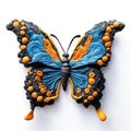 Colorful butterfly made of clay on a white background Royalty Free Stock Photo