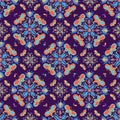 Colorful Butterfly Mandala Pattern on Purple Tile