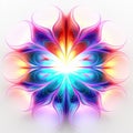 Vibrant Neon Psychedelic Flower Vector Illustration Royalty Free Stock Photo
