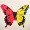 Colorful Butterfly: A Pop Art Silkscreening Inspired By Jeff Koons And Young British Artists Royalty Free Stock Photo