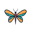 Colorful butterfly vector illustration isolated white background. Artistic representation