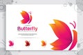 Colorful butterfly vector logo design with modern style , illustration abstract of butterfly for digital creative template and Royalty Free Stock Photo