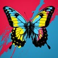 Colorful Butterfly In Realistic Pop Art Style