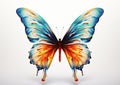 Colorful butterfly on white background. Generative AI