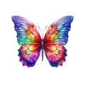 Colorful butterfly with wings spread out flying, Generative AI illustration Royalty Free Stock Photo