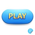 Colorful button with Play tittle. Bright button for web and mobile.