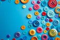 Colorful buttons on a blue background Royalty Free Stock Photo