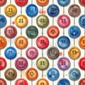 Colorful Buttons Pattern - A Vibrant and Playful Design Royalty Free Stock Photo