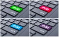 Colorful buttons with upload text