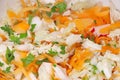 Cabbage salad with carrots, radish and parsley