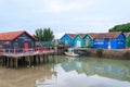 Colorful cabins on the island oleron france.