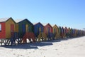 Colorful Cabins on Muizenberg Beach South Africa Royalty Free Stock Photo