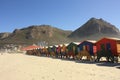 Colorful Cabins on Muizenberg Beach South Africa Royalty Free Stock Photo