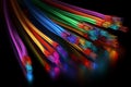 Colorful cable closeup photo. Generate ai