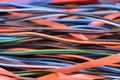 Colorful cable of computer and internet network Royalty Free Stock Photo