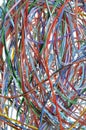 Colorful cable of computer network Royalty Free Stock Photo