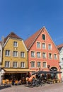 Colorful cafe in the historic center of Warendorf