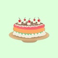 A colorful cake illustrations. Suitable for prints, stamp cards, greeting cards, or icon.