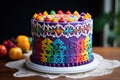 a colorful cake on a table