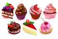 Colorful cakes collection Royalty Free Stock Photo