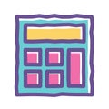 Colorful Calculator Doodle Icon Royalty Free Stock Photo