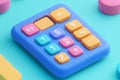 Colorful Calculator for Kids Fun Math Learning Tool A colorful calculator with rounded keys for kids to learn math in a fun