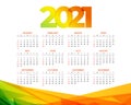 Colorful 2021 calendar design geometric template design