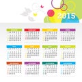 Colorful 2015 Calendar Vector