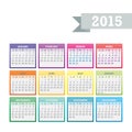 Colorful 2015 Calendar Vector