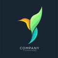 Colorful calibri bird logo. vector logo