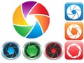 Colorful Camera shutter aperture symbol Royalty Free Stock Photo